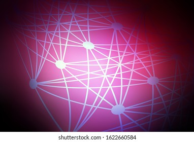 Dark Pink vector backdrop with artificial intelligence data. Shining illustration with AI shapes on abstract template. Template for ads of intellect, innovations.