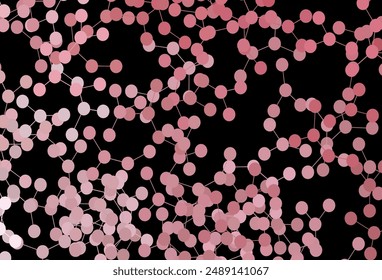 Fondo de Vector rosa oscuro con datos de inteligencia artificial. Ilustración Abstractas con Enlaces y puntos de IA. Patrón para la ciencia, diseños futuristas.