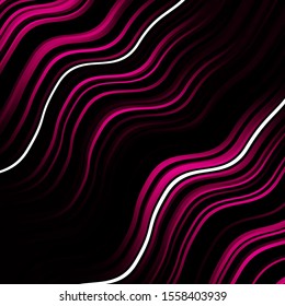 Dark Pink vector backdrop with bent lines. Bright sample with colorful bent lines, shapes. Design for your business promotion.