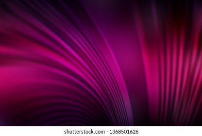 Dark Pink vector backdrop with curved lines. An elegant bright illustration with gradient. Pattern for your business design.