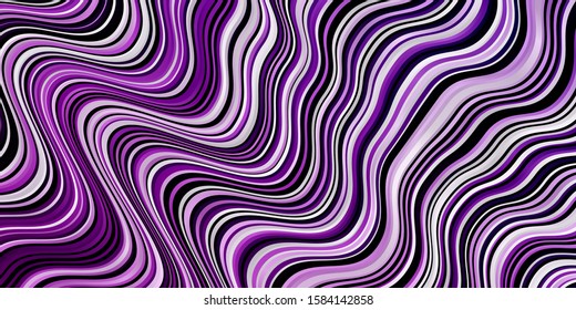 Dark Pink vector backdrop with curves. Abstract gradient illustration with wry lines. Pattern for websites, landing pages.