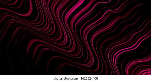 Dark Pink vector backdrop with curves. Colorful illustration with curved lines. Design for your business promotion.