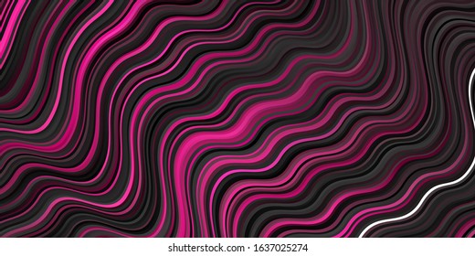 Dark Pink vector backdrop with curves. Gradient illustration in simple style with bows. Pattern for websites, landing pages.