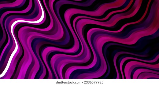 Dark Pink vector backdrop with curves. Colorful illustration in circular style with lines. Pattern for websites, landing pages.