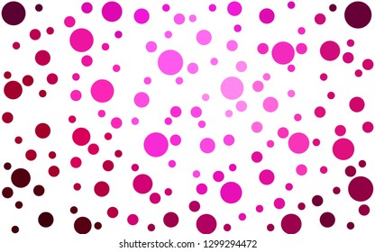 Dark Pink vector  backdrop with dots. Illustration with set of shining colorful abstract circles. Design for your business advert.