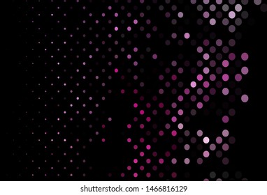 Dark Pink vector backdrop with dots. Glitter abstract illustration with blurred drops of rain. Design for business adverts.