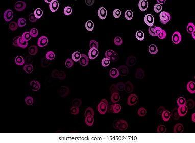 Dark Pink vector backdrop with dots. Blurred decorative design in abstract style with bubbles. Pattern of water, rain drops.