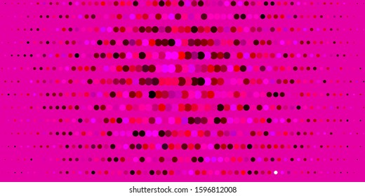Dark Pink vector backdrop with dots. Modern abstract illustration with colorful circle shapes. Pattern for wallpapers, curtains.