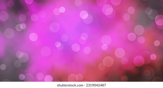 Dark Pink vector backdrop with dots. Abstract colorful disks on simple gradient background. New template for a brand book.