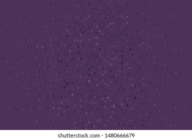 Dark Pink vector backdrop with english symbols. Colored alphabet signs with gradient on white background. Best design for a college poster, banner.