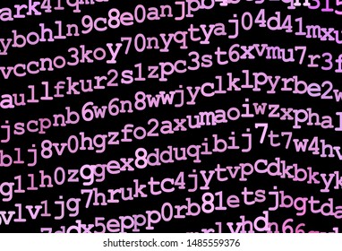 Dark Pink vector backdrop with english symbols. Blurred design in simple style with signs of alphabet. Pattern for booklets, leaflets of education.