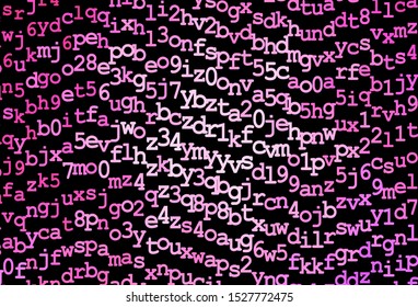 Dark Pink vector backdrop with english symbols. Shining colorful illustration with isolated letters. Pattern for booklets, leaflets of education.