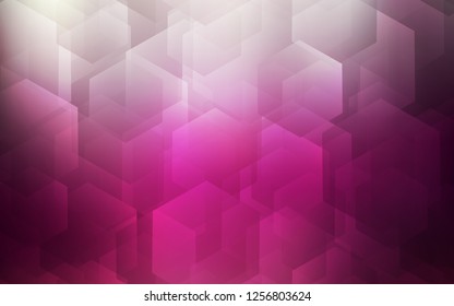 Dark Pink vector backdrop with hexagons. Abstract illustration with colorful hexagons. New template for your brand book.