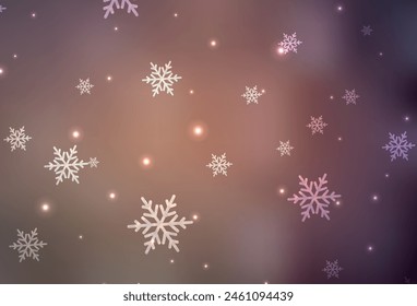 Dunkelrosa Vektorgrafik-Kulisse im Urlaubsstil. Abstrakte Gradientendarstellung mit bunten Weihnachtsmusiken Sachen. Muster für Broschüren, Faltblätter für Bildung.