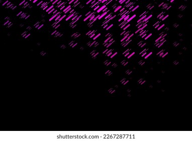 Fondo vector oscuro rosado con líneas largas. Ilustración decorativa brillante con líneas sobre plantilla abstracta. Fondo para anuncios de TV.