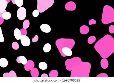 Dark Pink vector backdrop with memphis shapes. Decorative design in abstract style with random forms. Modern design for your business card.