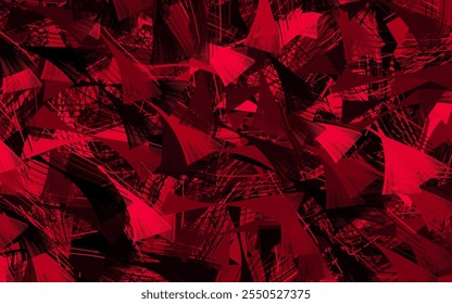 Dark Pink vector backdrop with memphis shapes.