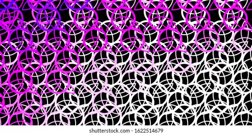 Dark Pink vector backdrop with mystery symbols. Retro design in abstract style with witchcraft forms. Best design halloween events.