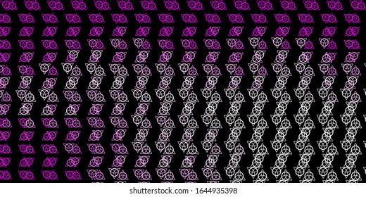 Dark Pink vector backdrop with mystery symbols. Abstract illustration with gothic gradient shapes. Simple design for occult depiction.