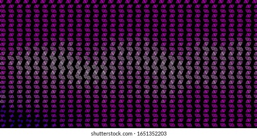 Dark Pink vector backdrop with mystery symbols. Retro design in abstract style with witchcraft forms. Simple design for occult depiction.