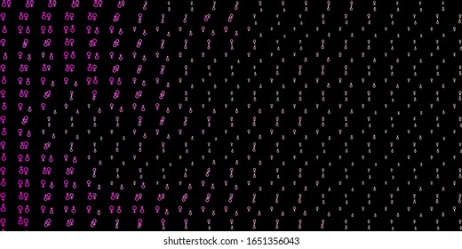 Dark Pink vector backdrop with mystery symbols. Colorful mystic symbols with a gradient in ancient style. Background for esoteric, mystic designs.
