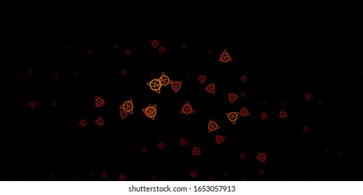 Dark Pink vector backdrop with mystery symbols. Abstract illustration with gothic gradient shapes. Background for esoteric, mystic designs.
