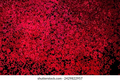 Dark Pink vector backdrop with small and big stars. Shining colored illustration with stars. Best design for your ad, poster, banner.