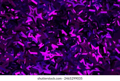 Dark Pink vector backdrop with small and big stars. Glitter abstract illustration with colored stars. Best design for your ad, poster, banner.