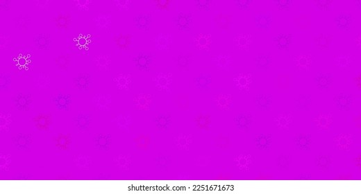 Dark pink vector backdrop with virus symbols. Simple design in abstract style with infection forms. Wallpaper for health protection.