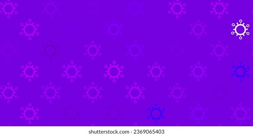 Dark pink vector backdrop with virus symbols. Smart illustration with covid signs in decorative style. Best design for quarantine events.