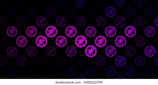 Dark Pink vector backdrop with virus symbols. Abstract illustration with biological gradient shapes. Simple design against epidemic information.