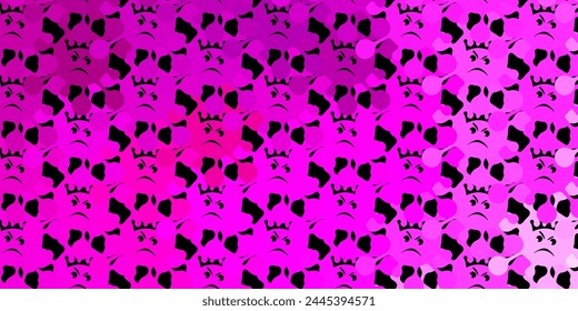 Dark pink vector backdrop with virus symbols. Simple design in abstract style with infection forms. Wallpaper for health protection.