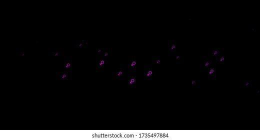 Dark Pink vector backdrop with woman's power symbols. Abstract illustration with a depiction of women's power. Design for International Women’s Day.