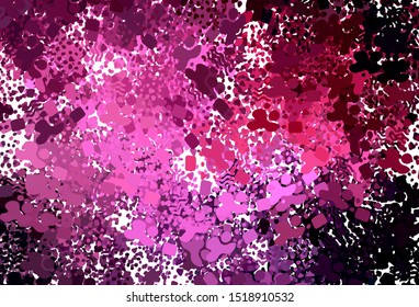 Dark Pink vector background with abstract shapes. Colorful chaotic forms with gradient in modern style. Elegant design for wallpapers.