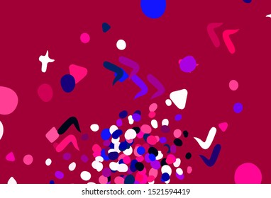 Dark Pink vector background with abstract shapes. Modern abstract illustration with colorful random forms. Best smart design for your business.