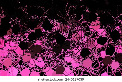 Fondo de vector rosa oscuro con formas abstractas. Formas caóticas coloridas con gradiente en estilo moderno. Fondo para un teléfono móvil.