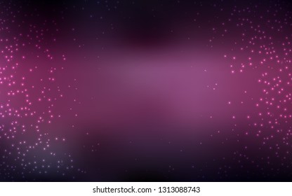 Dark Pink vector background with astronomical stars. Shining colored illustration with bright astronomical stars. Pattern for astronomy websites.