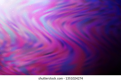 Dark Pink vector background with astronomical stars. Glitter abstract illustration with colorful cosmic stars. Template for cosmic backgrounds.