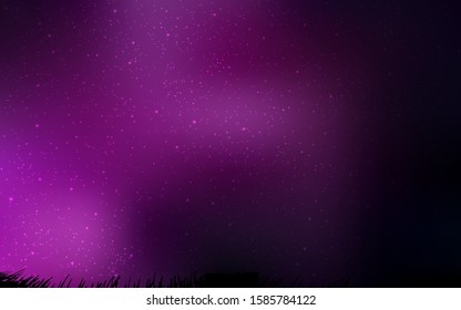 Dark Pink vector background with astronomical stars. Shining illustration with sky stars on abstract template. Best design for your ad, poster, banner.