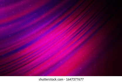 Dark Pink vector background with astronomical stars. Space stars on blurred abstract background with gradient. Template for cosmic backgrounds.
