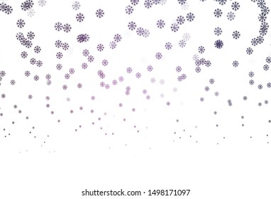 Dark Pink vector background with beautiful snowflakes. Glitter abstract illustration with crystals of ice. Pattern for new year websites.