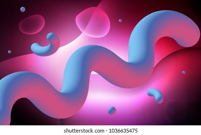 Dark Pink vector background with bent ribbons. An elegant bright illustration with gradient. The best blurred design for your business.