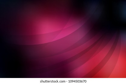 Dark Pink vector background with bent ribbons. A sample with blurred bubble shapes. Textured wave pattern for backgrounds.