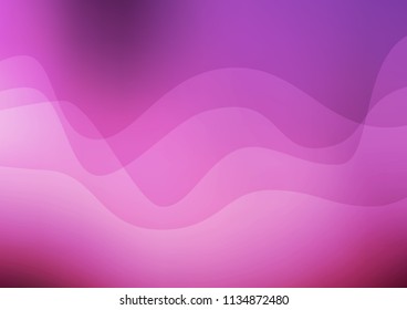 Dark Pink vector background with bent ribbons. An elegant bright illustration with gradient. Pattern for your business design.