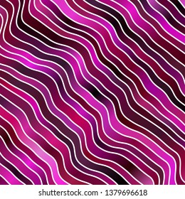 Dark Pink vector background with bent lines. Brand new colorful illustration with bent lines. Pattern for ads, commercials.