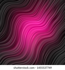Dark Pink vector background with bent lines. Abstract illustration with bandy gradient lines. Pattern for websites, landing pages.