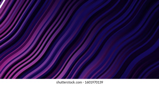 Dark Pink vector background with bent lines. Bright illustration with gradient circular arcs. Pattern for websites, landing pages.