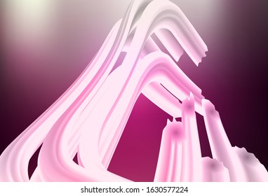 Dark Pink vector background with bent lines. Colorful abstract illustration with gradient lines. Template for cell phone screens.