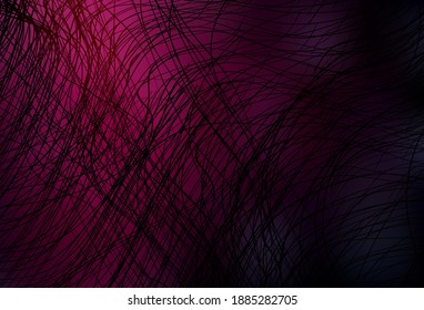 Dark Pink vector background with bent lines. Colorful abstract illustration with gradient lines. Elegant pattern for a brand book.