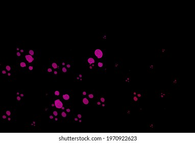 Dark Pink vector background with bent lines. Blurred geometric sample with gradient bubbles.  The best blurred design for your business.